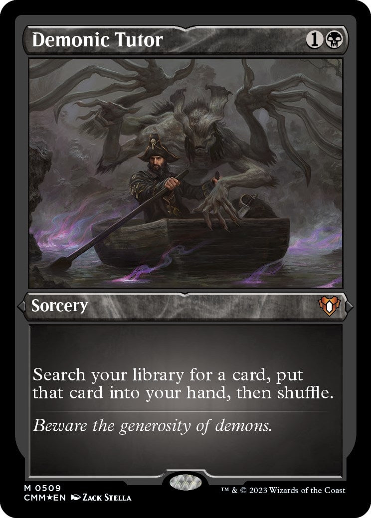 Image for Demonic Tutor (Foil Etched) (509) (CMM) - Magic: The Gathering