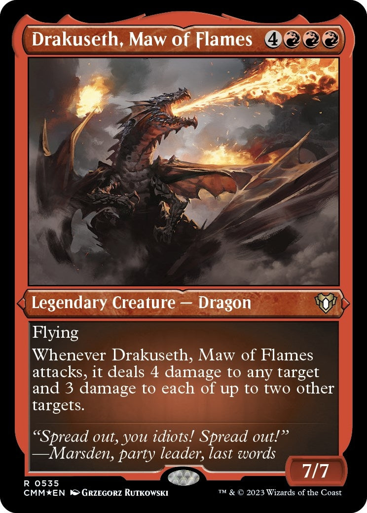 Image for Drakuseth, Maw of Flames (Foil Etched) (535) (CMM) - Magic: The Gathering