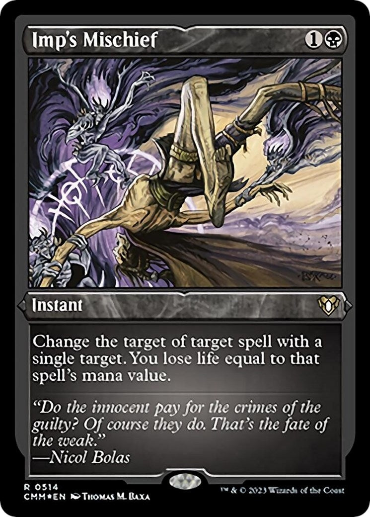 Image for Imp's Mischief (Foil Etched) (514) (CMM) - Magic: The Gathering