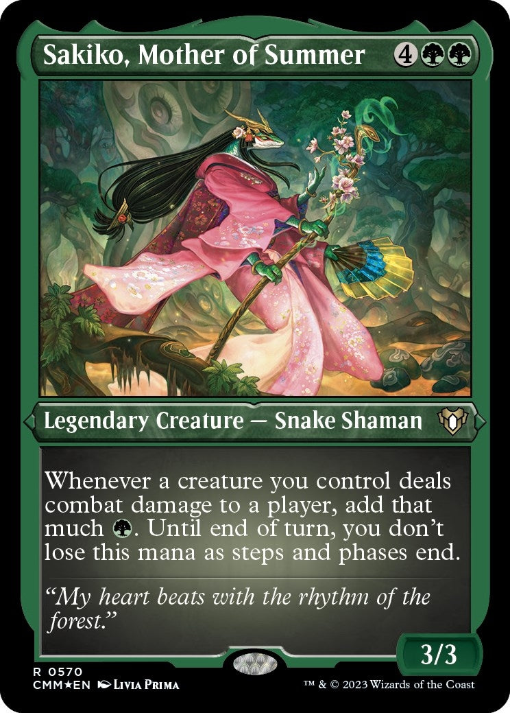 Image for Sakiko, Mother of Summer (Foil Etched) (570) (CMM) - Magic: The Gathering