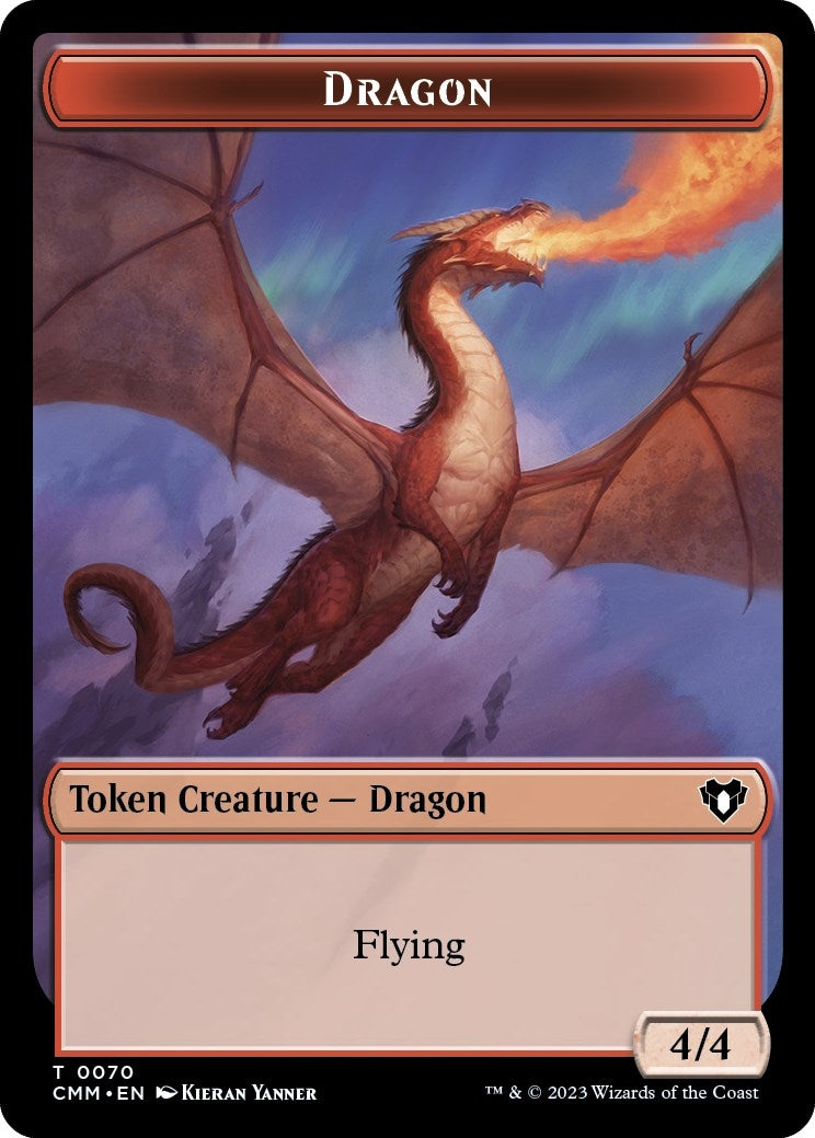 Image for Dragon // Kor Ally Double-Sided Token (70 // 64) (CMM) - Magic: The Gathering