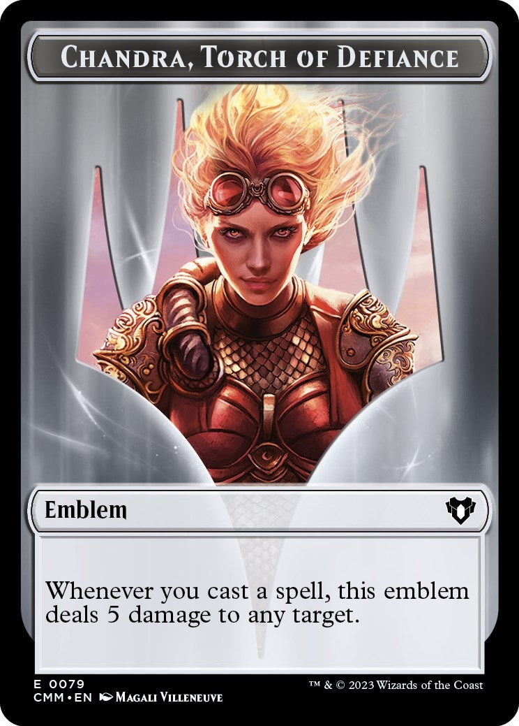 Image for Emblem - Chandra, Torch of Defiance // Wizard Double-Sided Token (79 // 71) (CMM) - Magic: The Gathering