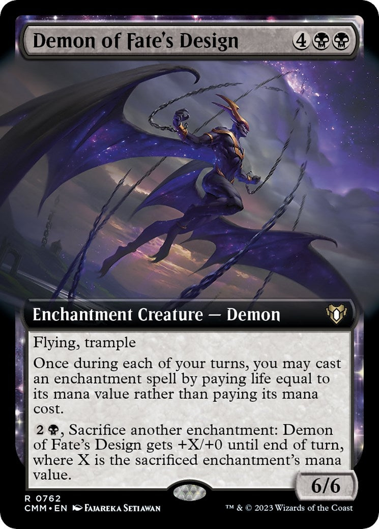 Image for Demon of Fate's Design (Extended Art) (762) (CMM) - Magic: The Gathering