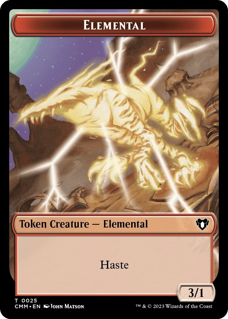 Image for Elemental (0025) // Cat (0005) Double-Sided Token (25 // 5) (CMM) - Magic: The Gathering