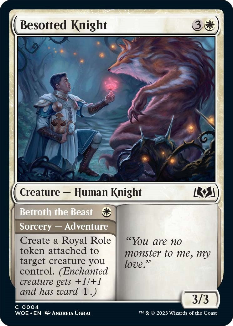 Image for Besotted Knight (4) (WOE) - Magic: The Gathering