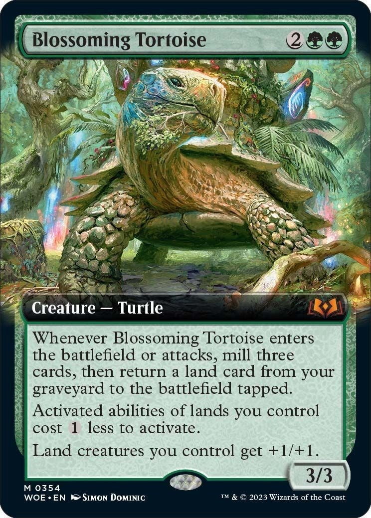 Image for Blossoming Tortoise (Extended Art) (354) (WOE) - Magic: The Gathering