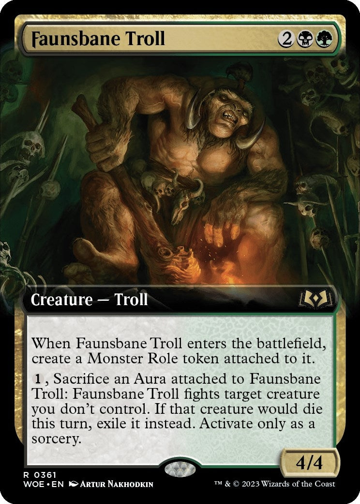 Image for Faunsbane Troll (Extended Art) (361) (WOE) - Magic: The Gathering
