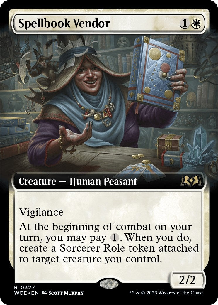 Image for Spellbook Vendor (Extended Art) (327) (WOE) - Magic: The Gathering