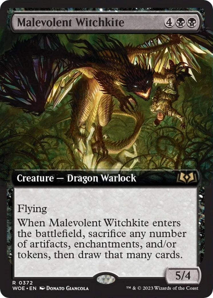 Image for Malevolent Witchkite (Extended Art) (372) (WOE) - Magic: The Gathering