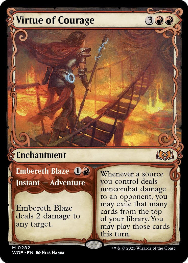 Image for Virtue of Courage (Showcase) (282) (WOE) - Magic: The Gathering