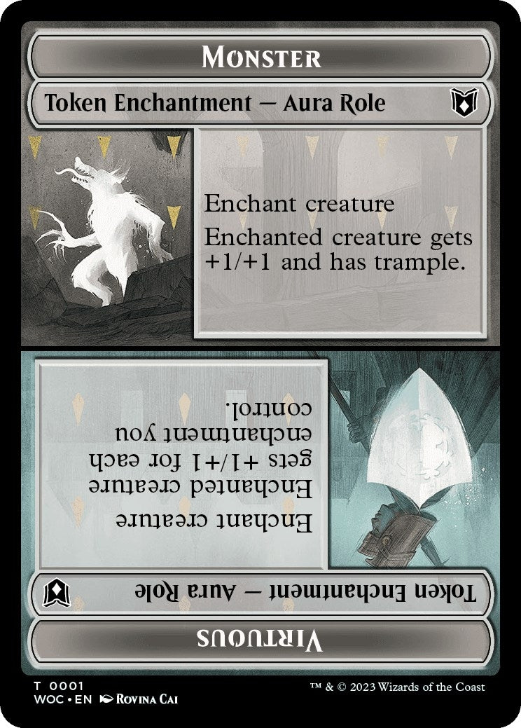 Image for Monster Role / Virtuous Role // Royal Role / Virtuous Role Double-Sided Token (1 // 2) (WOC) - Magic: The Gathering
