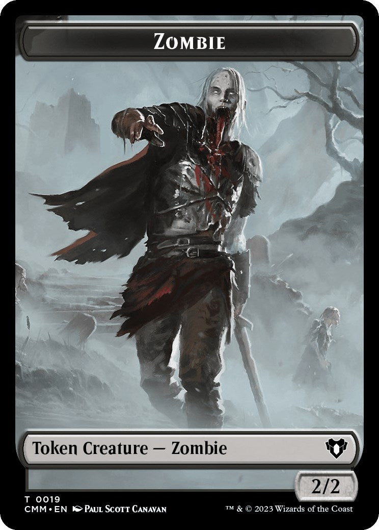 Image for Zombie (0019) // Knight Double-Sided Token (19 // 7) (CMM) - Magic: The Gathering