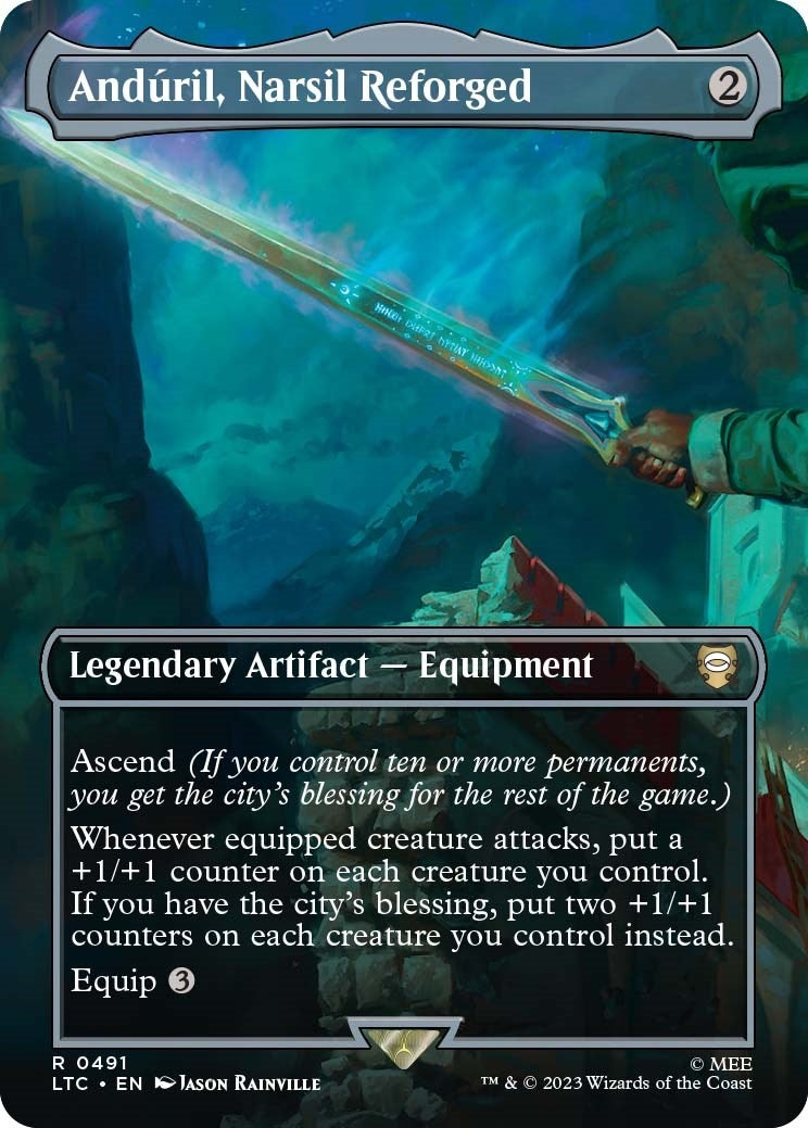 Image for Anduril, Narsil Reforged (Borderless) (491) (LTC) - Magic: The Gathering