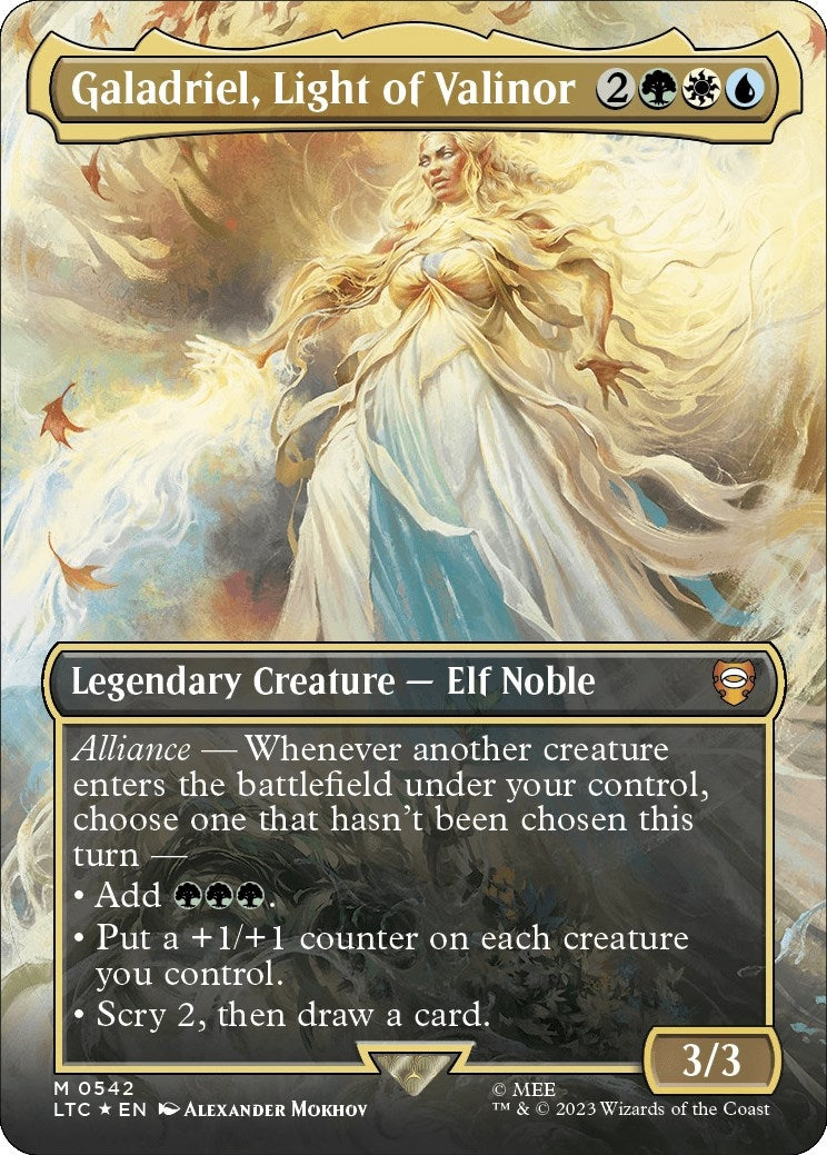 Image for Galadriel, Light of Valinor (Borderless) (Surge Foil) (542) (LTC) - Magic: The Gathering