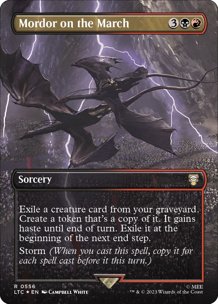 Image for Mordor on the March (Borderless) (Surge Foil) (556) (LTC) - Magic: The Gathering