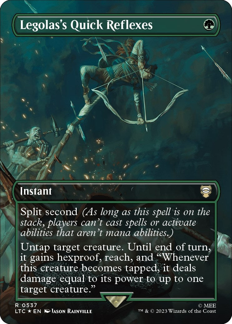 Image for Legolas's Quick Reflexes (Borderless) (Surge Foil) (537) (LTC) - Magic: The Gathering