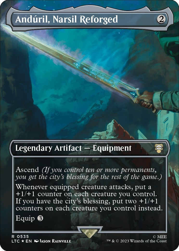 Image for Anduril, Narsil Reforged (Borderless) (Surge Foil) (535) (LTC) - Magic: The Gathering