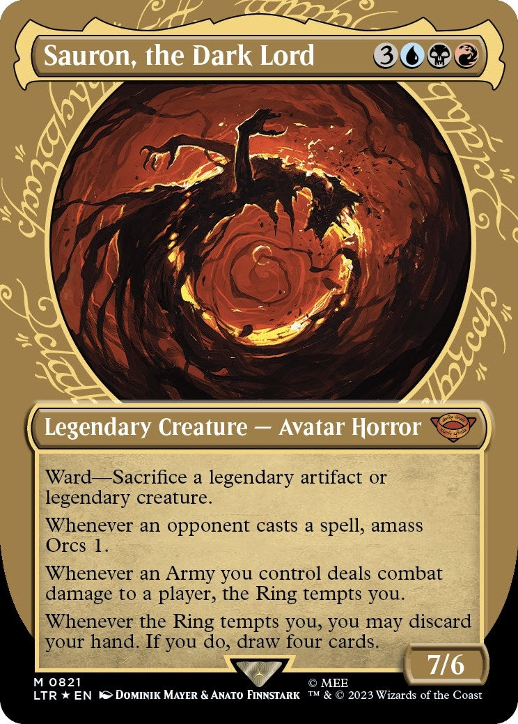 Image for Sauron, the Dark Lord (Showcase) (Surge Foil) (821) (LTR) - Magic: The Gathering