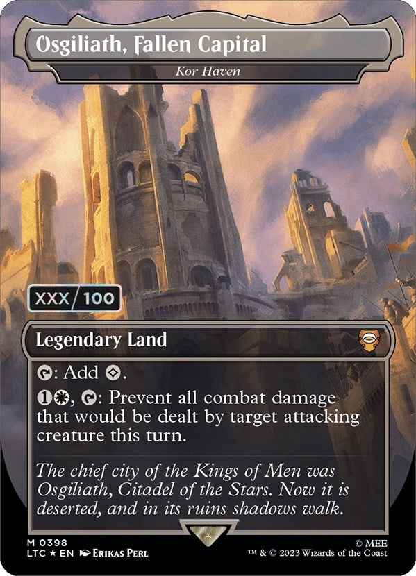 Image for Osgiliath, Fallen Capital - Kor Haven (Borderless) (Serial Numbered) (398) (LTC) - Magic: The Gathering