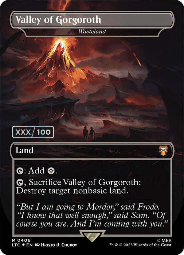 Image for Valley of Gorgoroth - Wasteland (Borderless) (Serial Numbered) (406) (LTC) - Magic: The Gathering