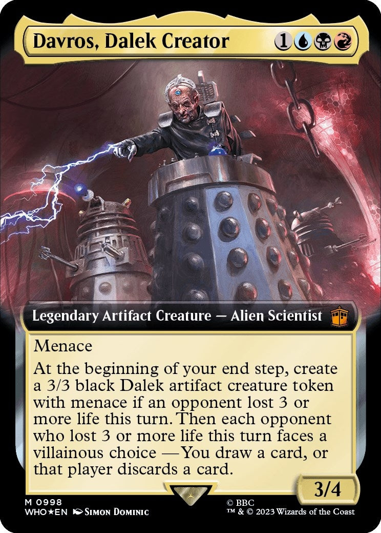 Image for Davros, Dalek Creator (Extended Art) (Surge Foil) (998) (WHO) - Magic: The Gathering
