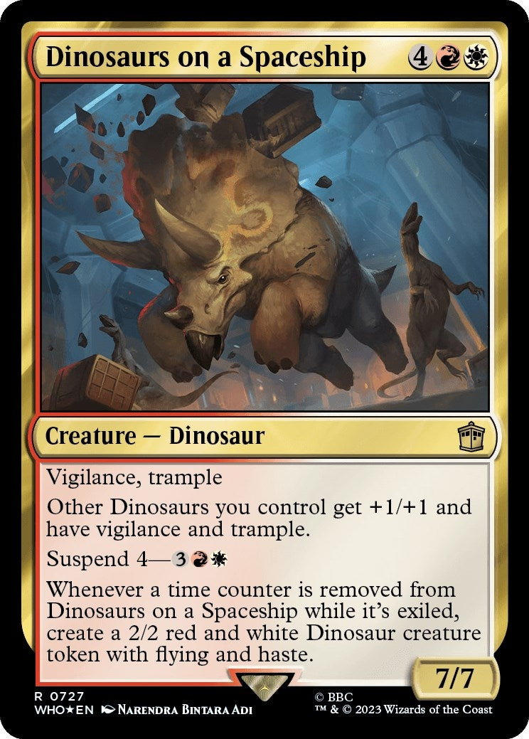 Image for Dinosaurs on a Spaceship (Surge Foil) (727) (WHO) - Magic: The Gathering