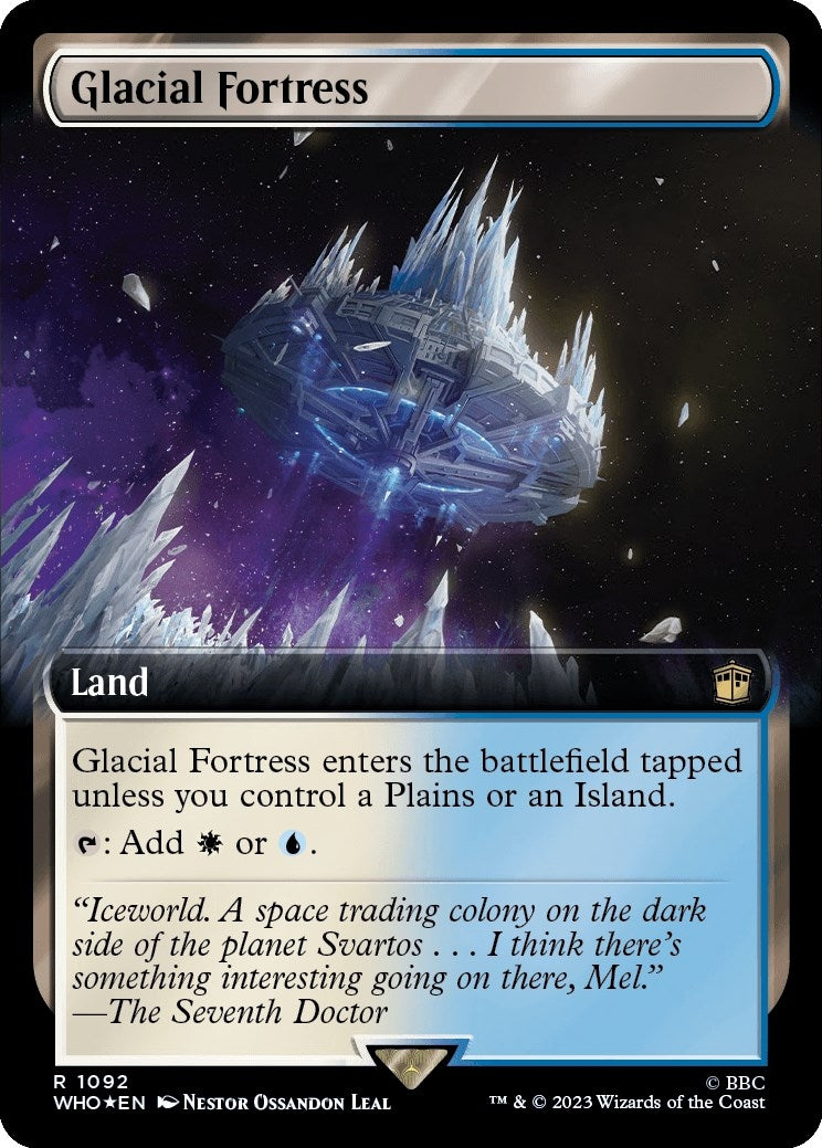 Image for Glacial Fortress (Extended Art) (Surge Foil) (1092) (WHO) - Magic: The Gathering