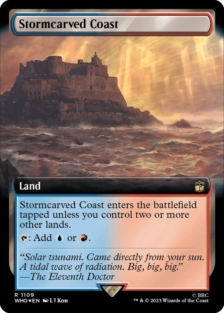 Image for Stormcarved Coast (Extended Art) (Surge Foil) (1109) (WHO) - Magic: The Gathering