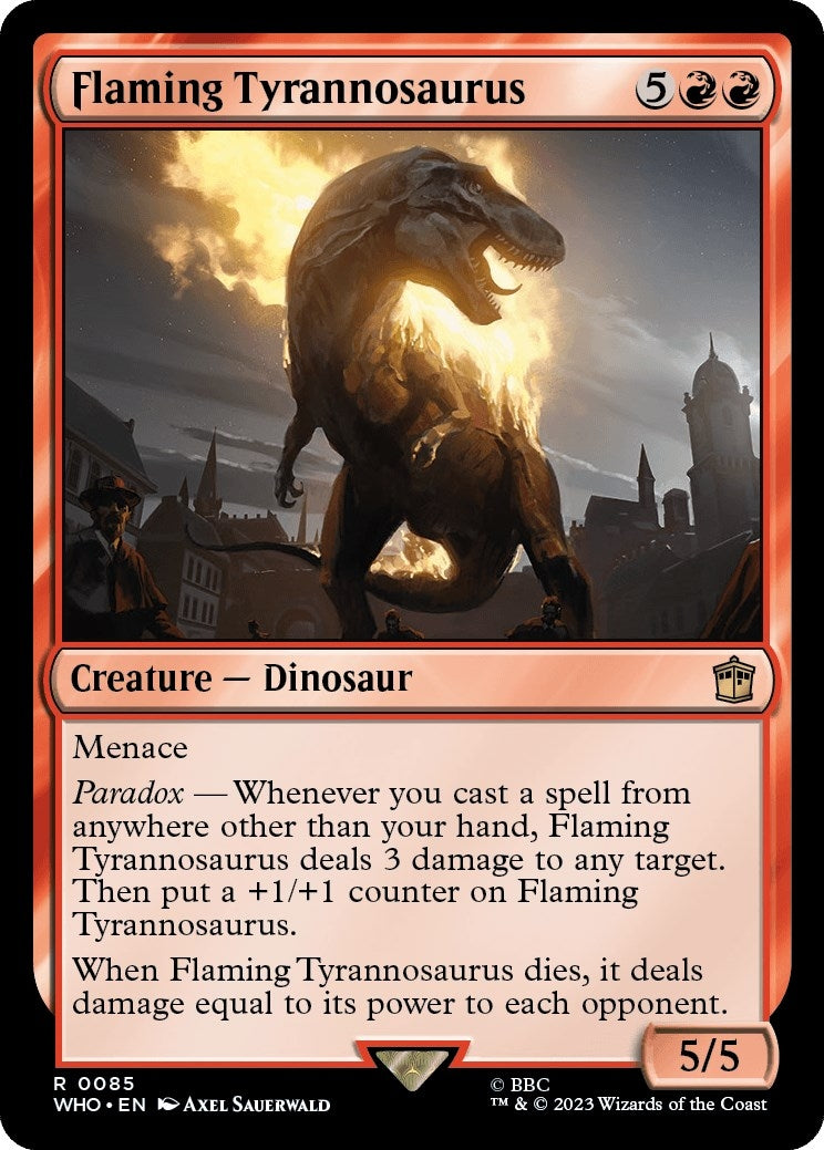 Image for Flaming Tyrannosaurus (85) (WHO) - Magic: The Gathering