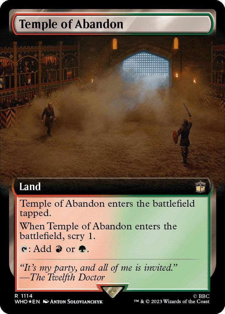 Image for Temple of Abandon (Extended Art) (Surge Foil) (1114) (WHO) - Magic: The Gathering