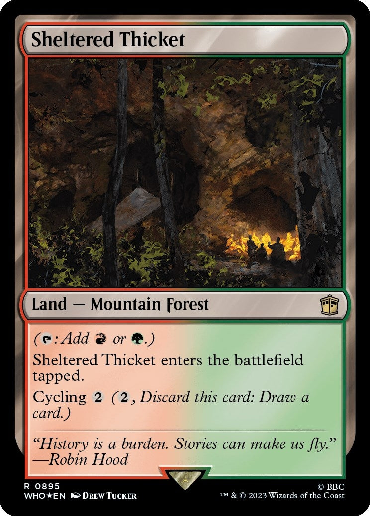 Image for Sheltered Thicket (Surge Foil) (895) (WHO) - Magic: The Gathering