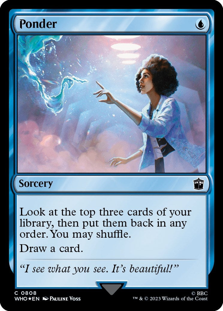 Image for Ponder (Surge Foil) (808) (WHO) - Magic: The Gathering