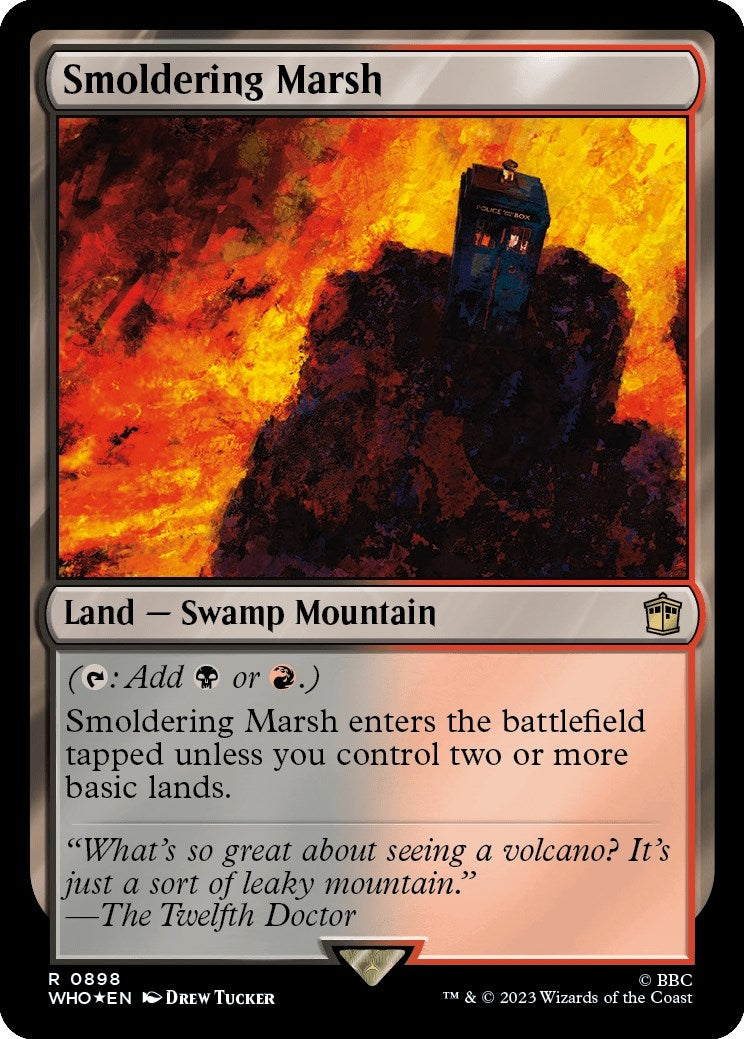 Image for Smoldering Marsh (Surge Foil) (898) (WHO) - Magic: The Gathering