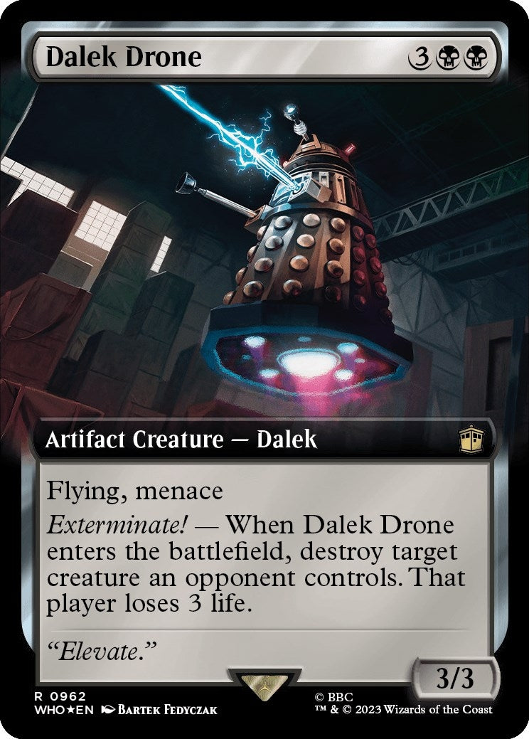 Image for Dalek Drone (Extended Art) (Surge Foil) (962) (WHO) - Magic: The Gathering
