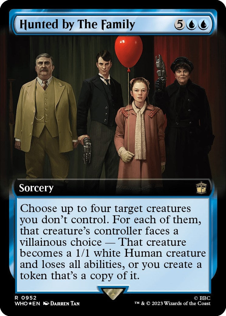 Image for Hunted by The Family (Extended Art) (Surge Foil) (952) (WHO) - Magic: The Gathering