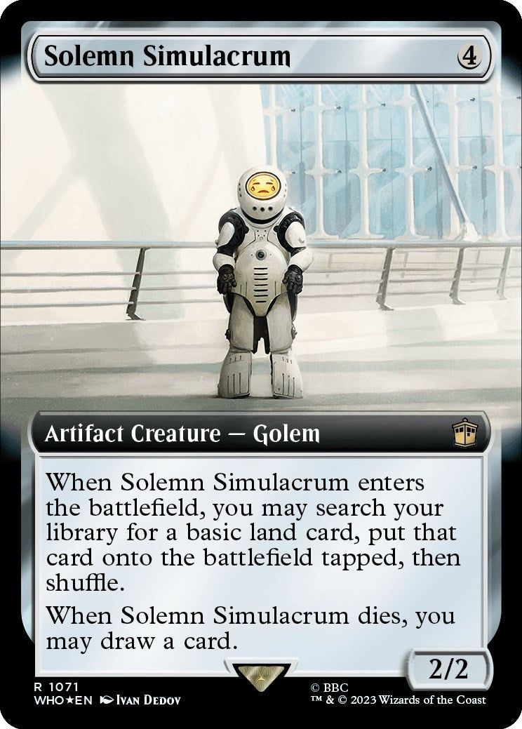 Image for Solemn Simulacrum (Extended Art) (Surge Foil) (1071) (WHO) - Magic: The Gathering