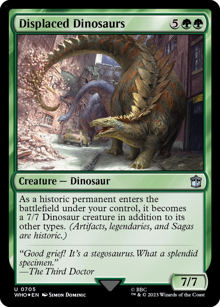 Image for Displaced Dinosaurs (Surge Foil) (705) (WHO) - Magic: The Gathering