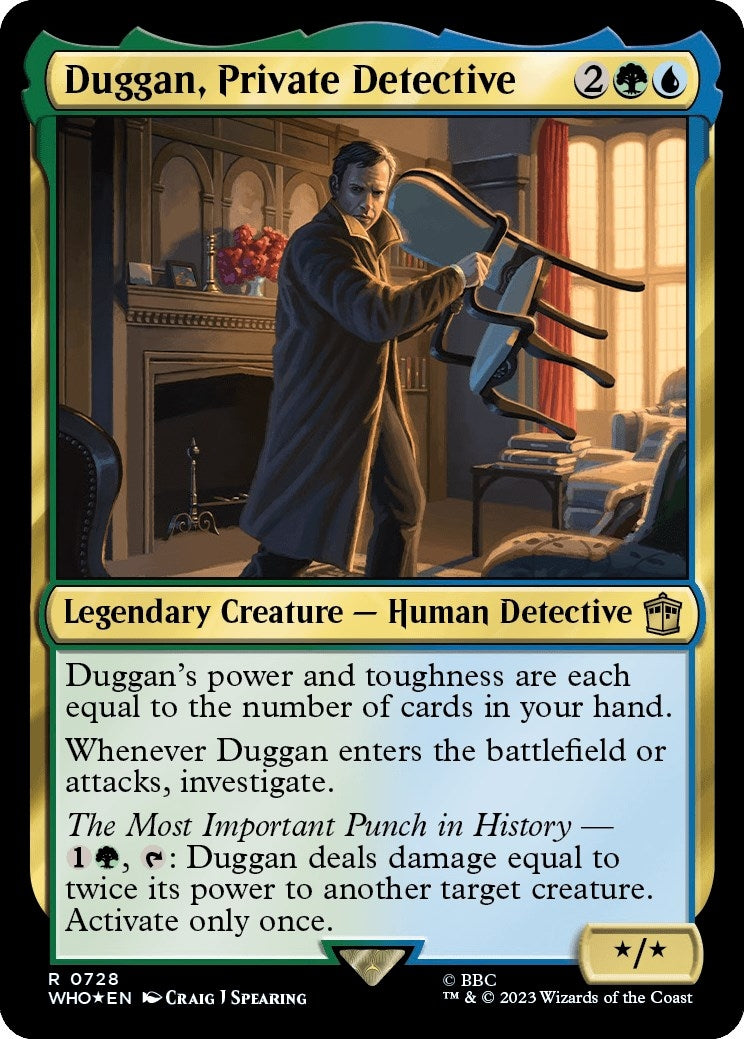 Image for Duggan, Private Detective (Surge Foil) (728) (WHO) - Magic: The Gathering