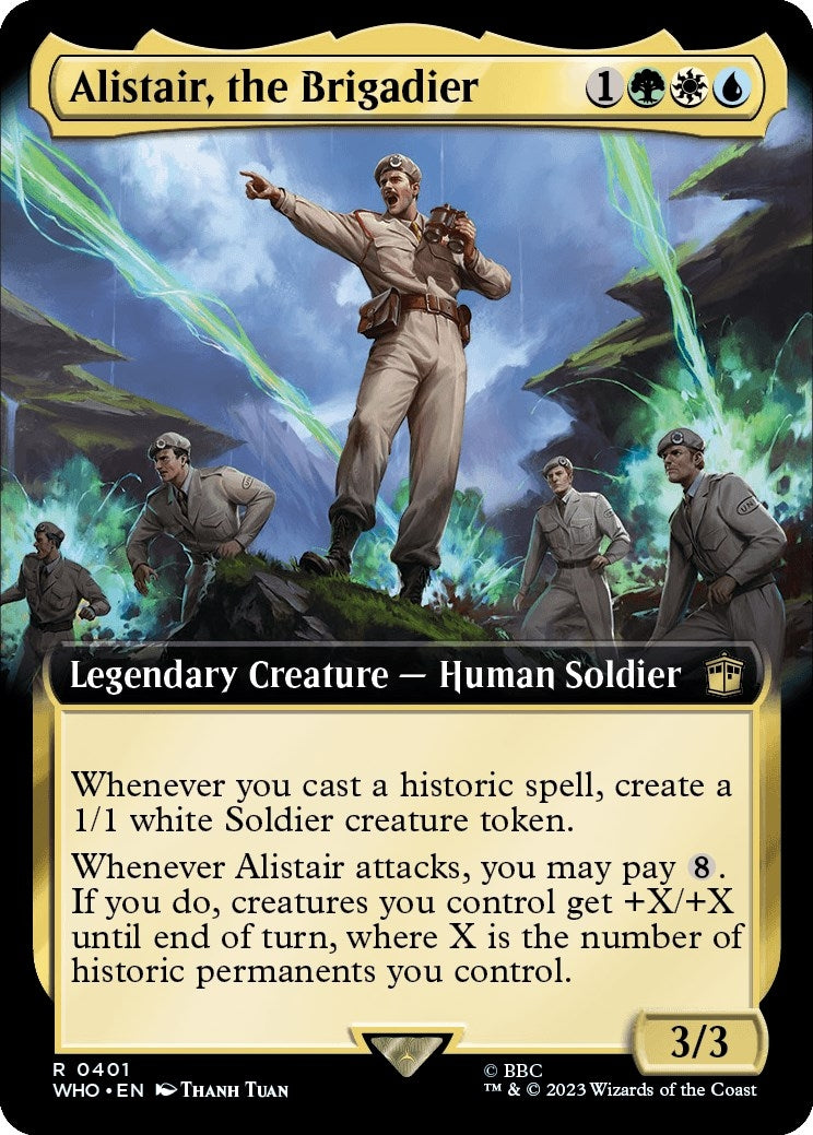 Image for Alistair, the Brigadier (Extended Art) (401) (WHO) - Magic: The Gathering