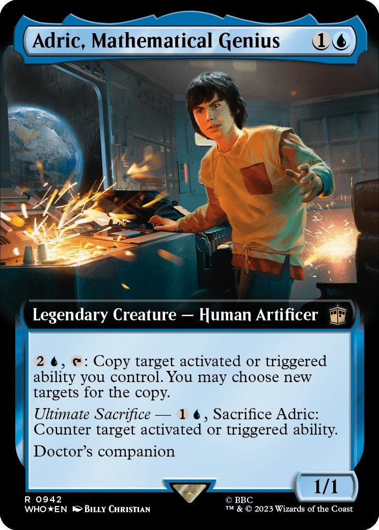 Image for Adric, Mathematical Genius (Extended Art) (Surge Foil) (942) (WHO) - Magic: The Gathering