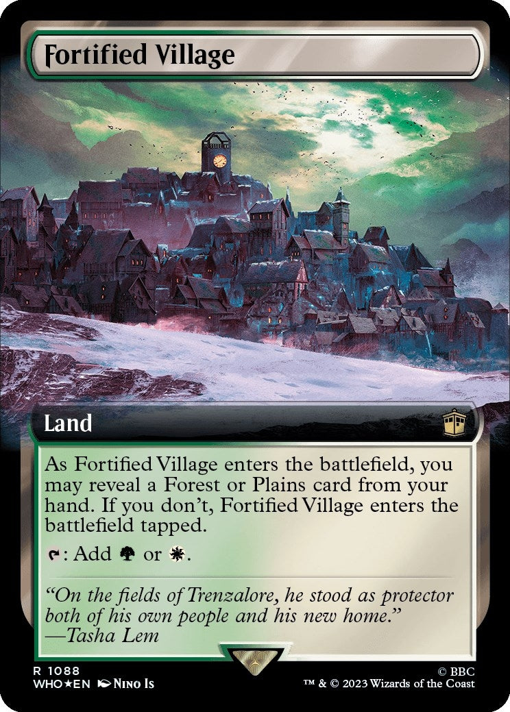 Image for Fortified Village (Extended Art) (Surge Foil) (1088) (WHO) - Magic: The Gathering