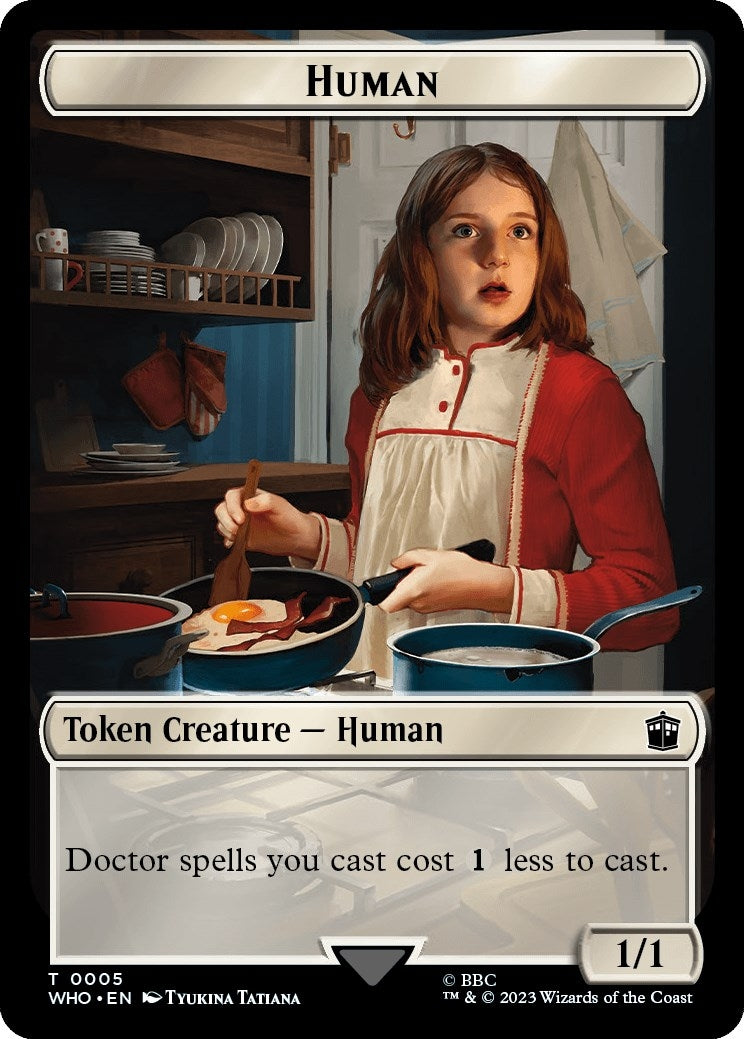 Image for Human (0005) // Treasure (0029) Double-Sided Token (5 // 29) (WHO) - Magic: The Gathering