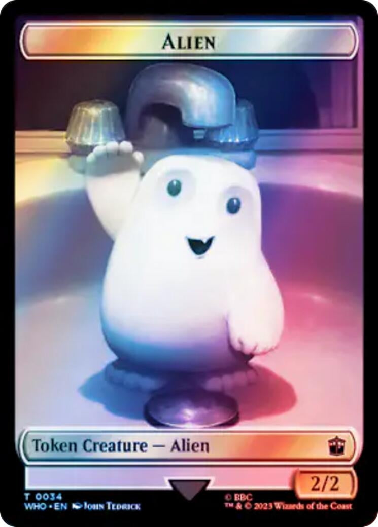 Image for Alien // Clue (0053) Double-Sided Token (Surge Foil) (34 // 53) (WHO) - Magic: The Gathering