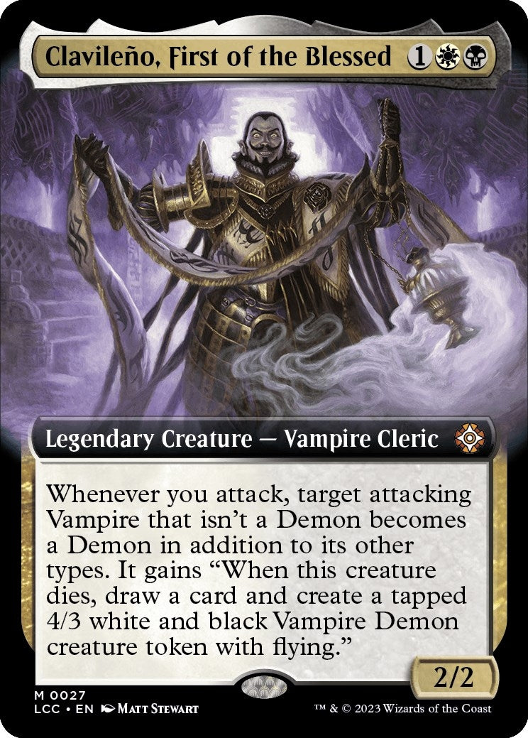Image for Clavileno, First of the Blessed (Extended Art) (27) (LCC) - Magic: The Gathering