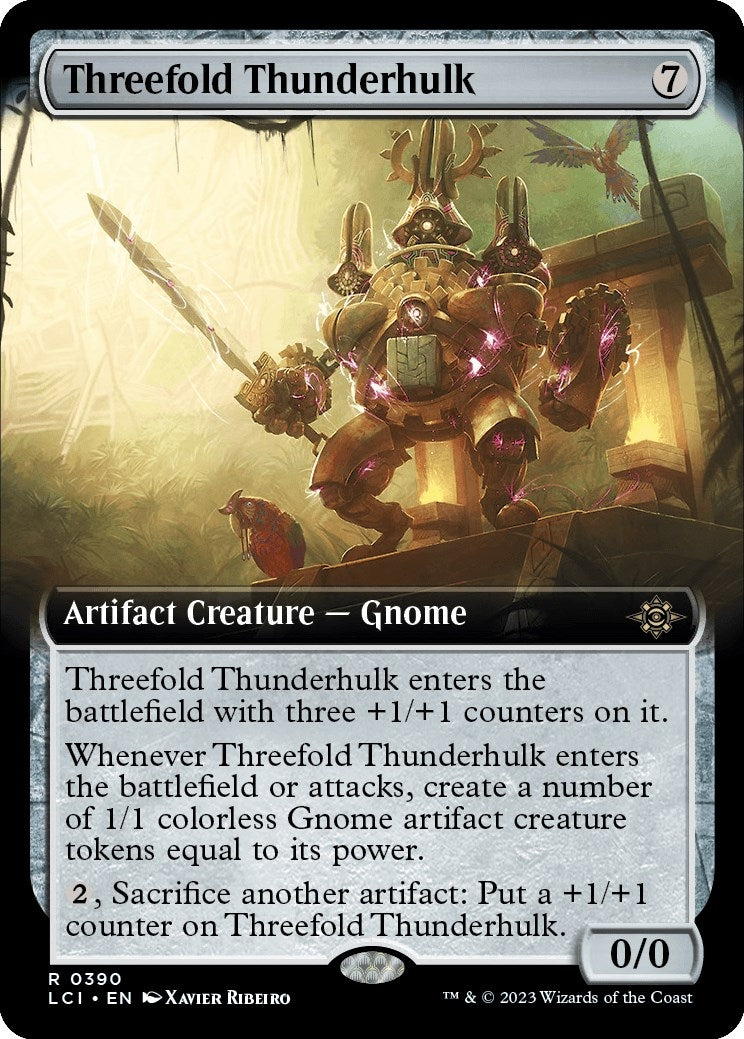 Image for Threefold Thunderhulk (Extended Art) (390) (LCI) - Magic: The Gathering