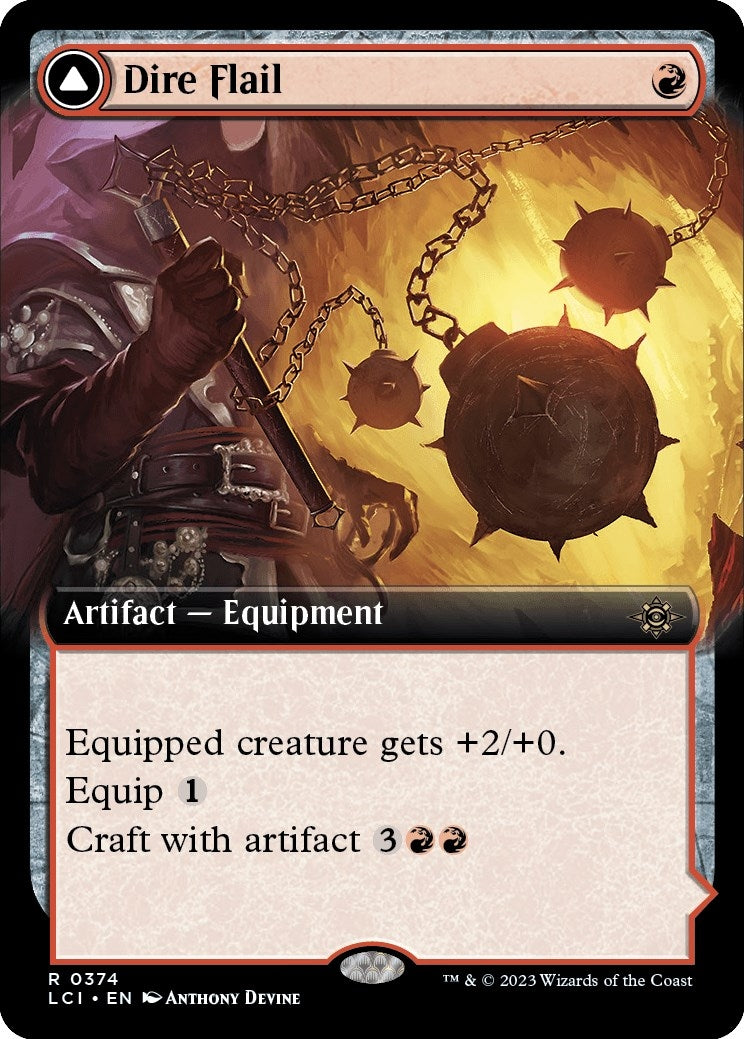 Image for Dire Flail (Extended Art) (374) (LCI) - Magic: The Gathering