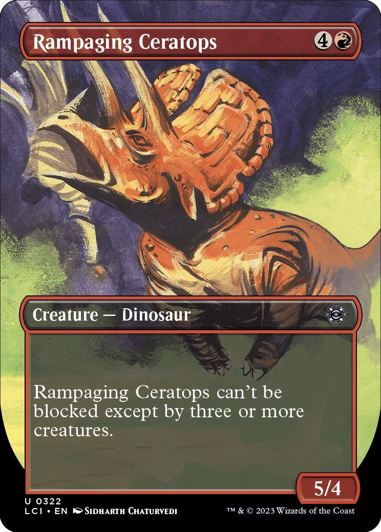 Image for Rampaging Ceratops (Borderless) (322) (LCI) - Magic: The Gathering