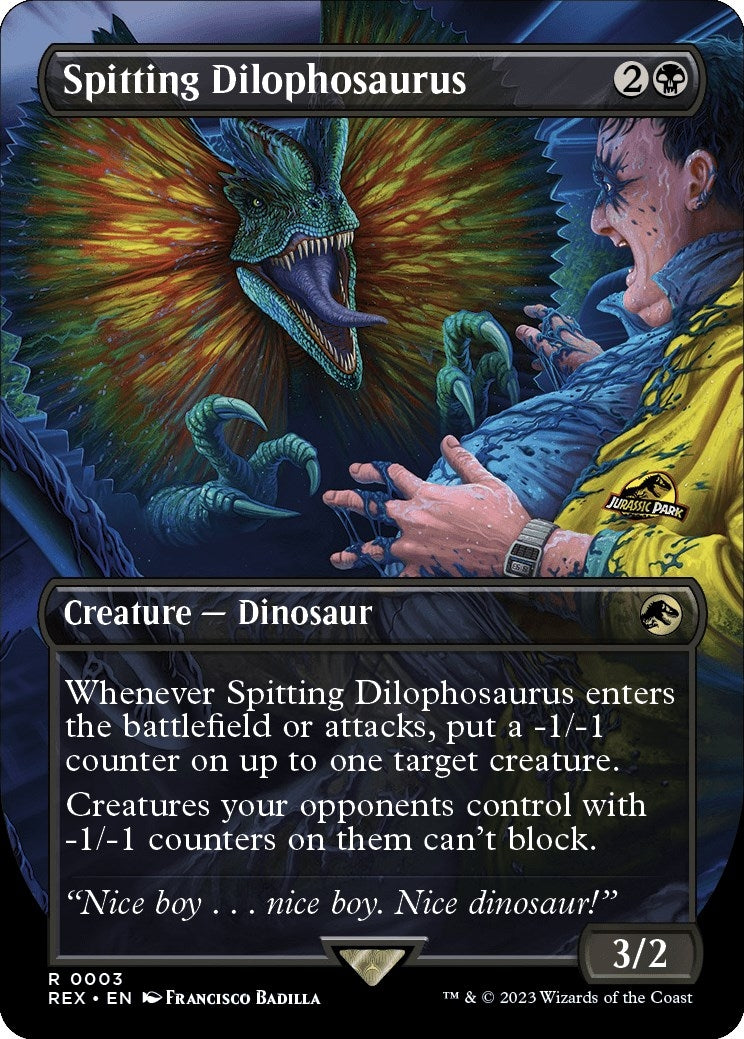 Image for Spitting Dilophosaurus (Borderless) (3) (REX) - Magic: The Gathering
