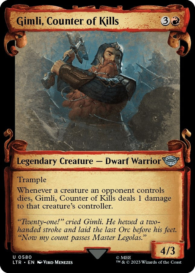 Image for Gimli, Counter of Kills (Showcase Scrolls) (580) (LTR) - Magic: The Gathering