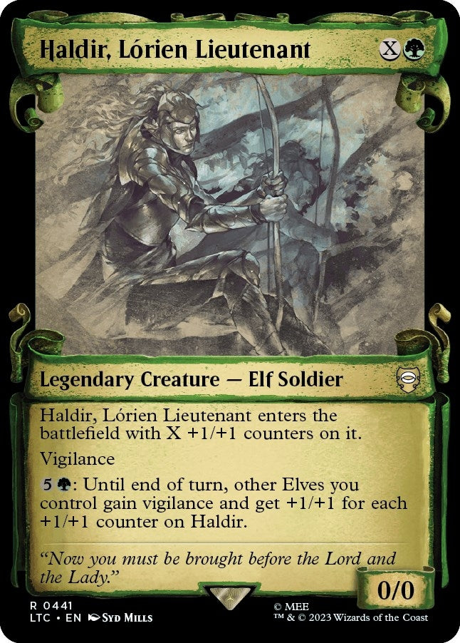 Image for Haldir, Lorien Lieutenant (Showcase Scrolls) (441) (LTC) - Magic: The Gathering